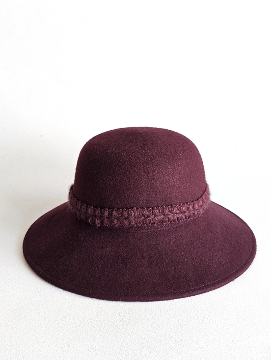 Galliano Accessories - Galliano Sorbatti Wool Hat Burgundy Wide Brim Italy Vintage Style